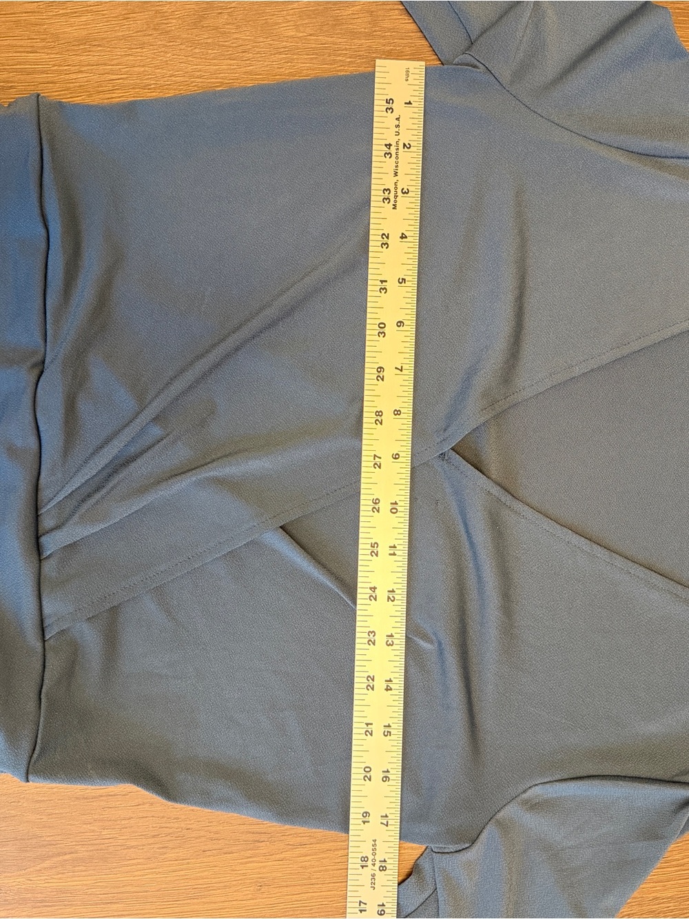Banana Republic Blue Gray Wrap Top Small Long Sleeve V Neck Stretch Crepe - Picture 9 of 12